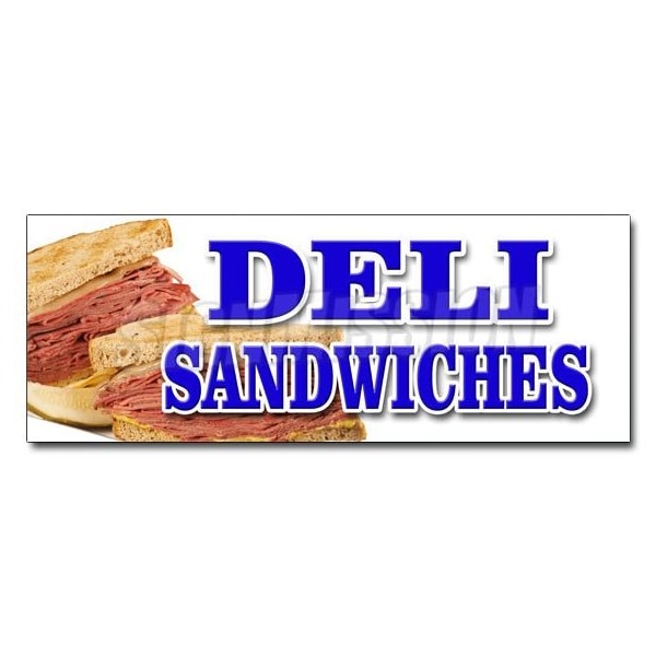 DELI SANDWICHES DECAL sticker delicatessen sub cornbeef pastrami roll, D-36 Deli Sandwiches